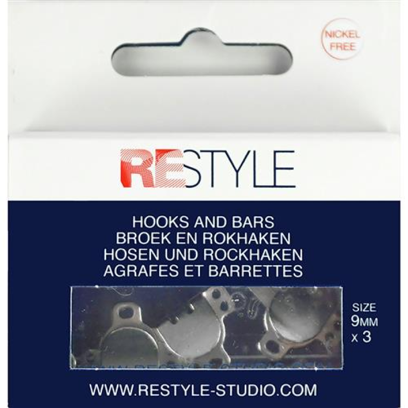 Broek- en rokhaken - zilver 9mm