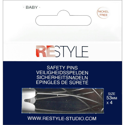 Babyveiligheidsspelden 53 mm wit, 4 stuks