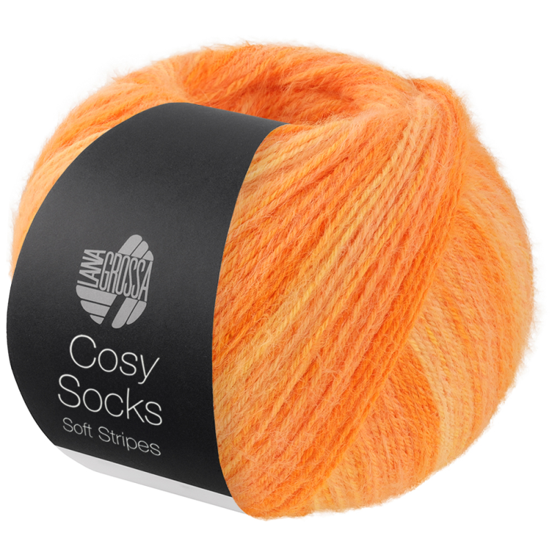 Cosy Socks Soft stripes - mandarijn 112
