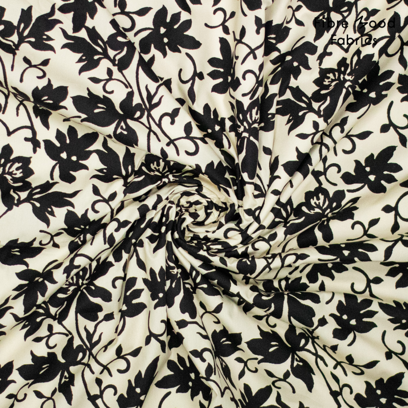 Katoenen poplin met bloemenprint - 40