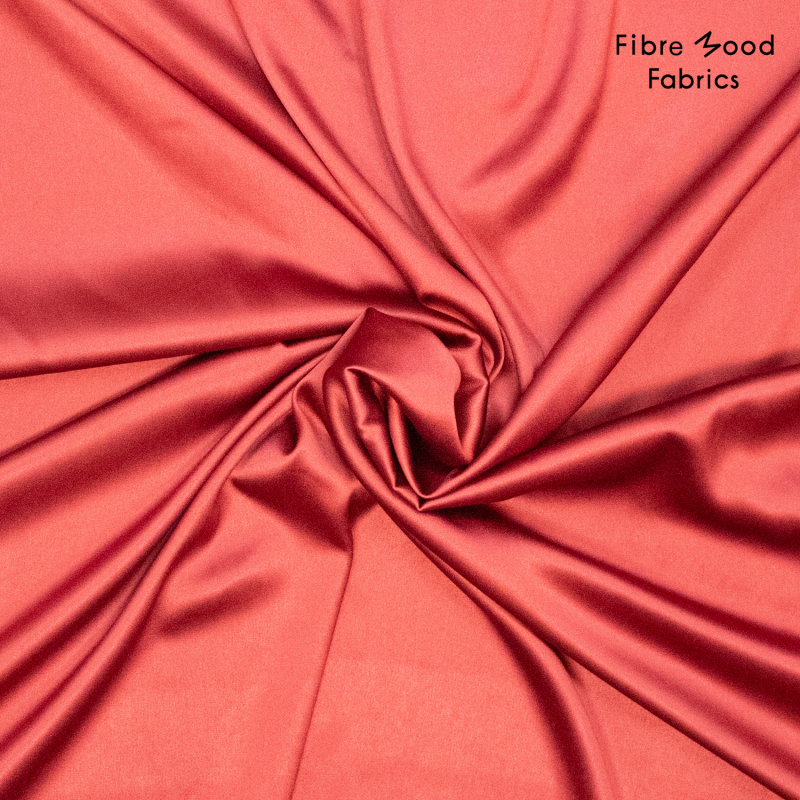 Satijnstof met stretch (polyester/elastaan) - Donkerrood