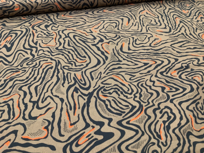 Poplin bruine/zwart fibre mood