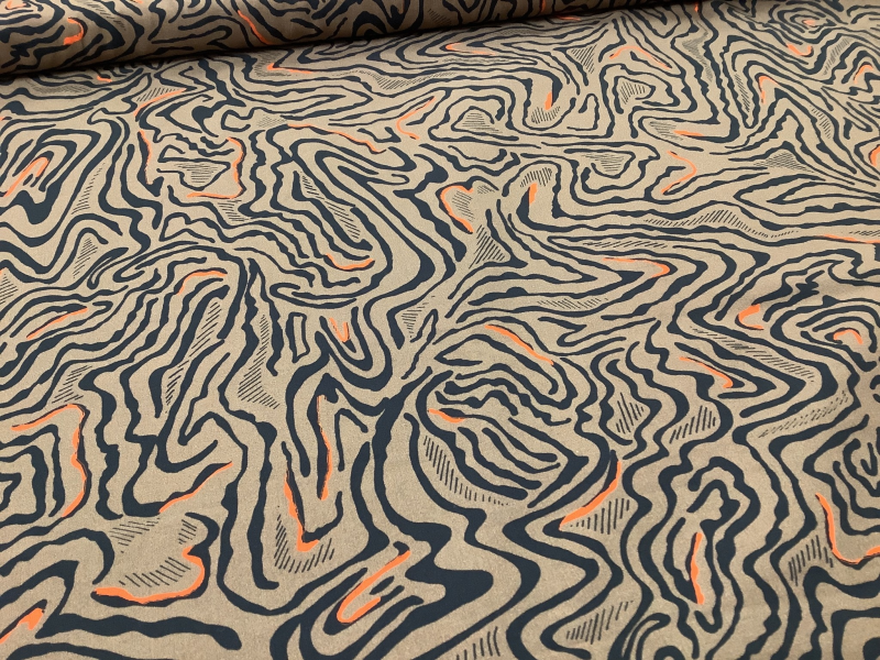 Poplin bruine/zwart fibre mood