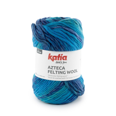 AZTECA FELTING WOOL - Blauw 302