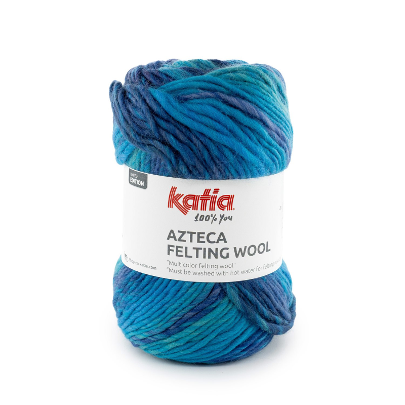 AZTECA FELTING WOOL - Blauw 302