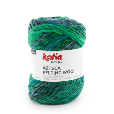 AZTECA FELTING WOOL - Groen blauw 303