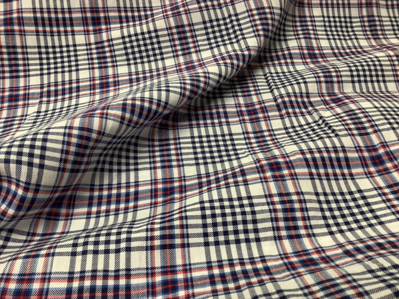 Katoen met geweven ruit motief