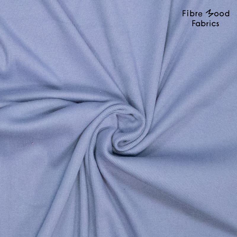 Fibre Mood Knit co/ly 2x2 rib collar - Leni - Blue
