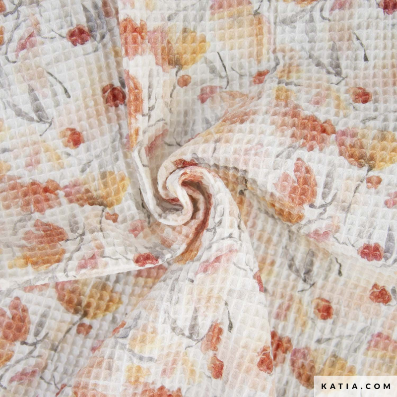 Katia wafel met print - Flowers