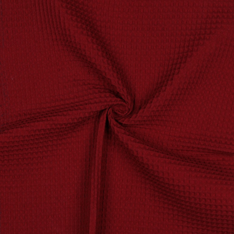 Wafel Piqué Grote wafel - Burgundy