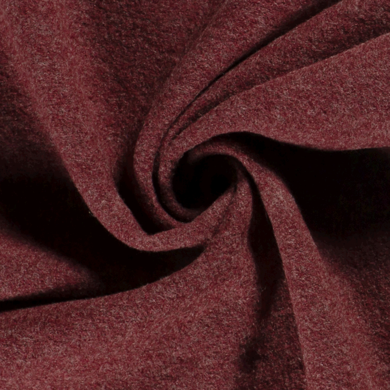 Wol boucle - bordeaux gemêleerd