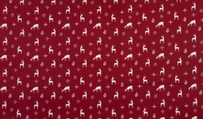 X-mas poplin kerst rood