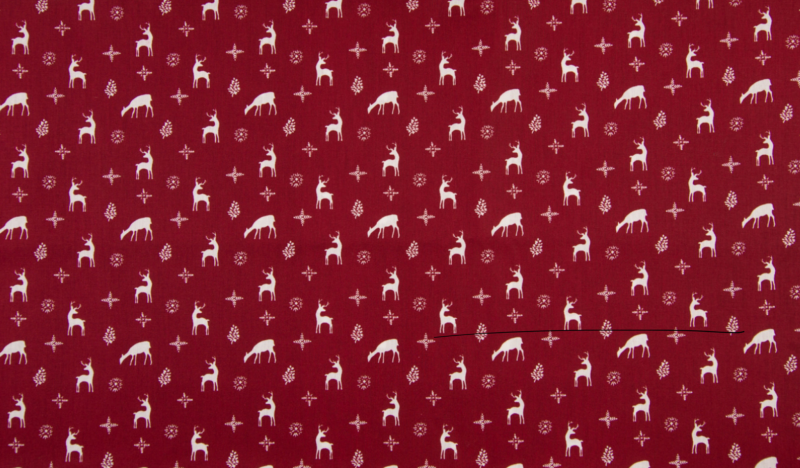 X-mas poplin kerst rood